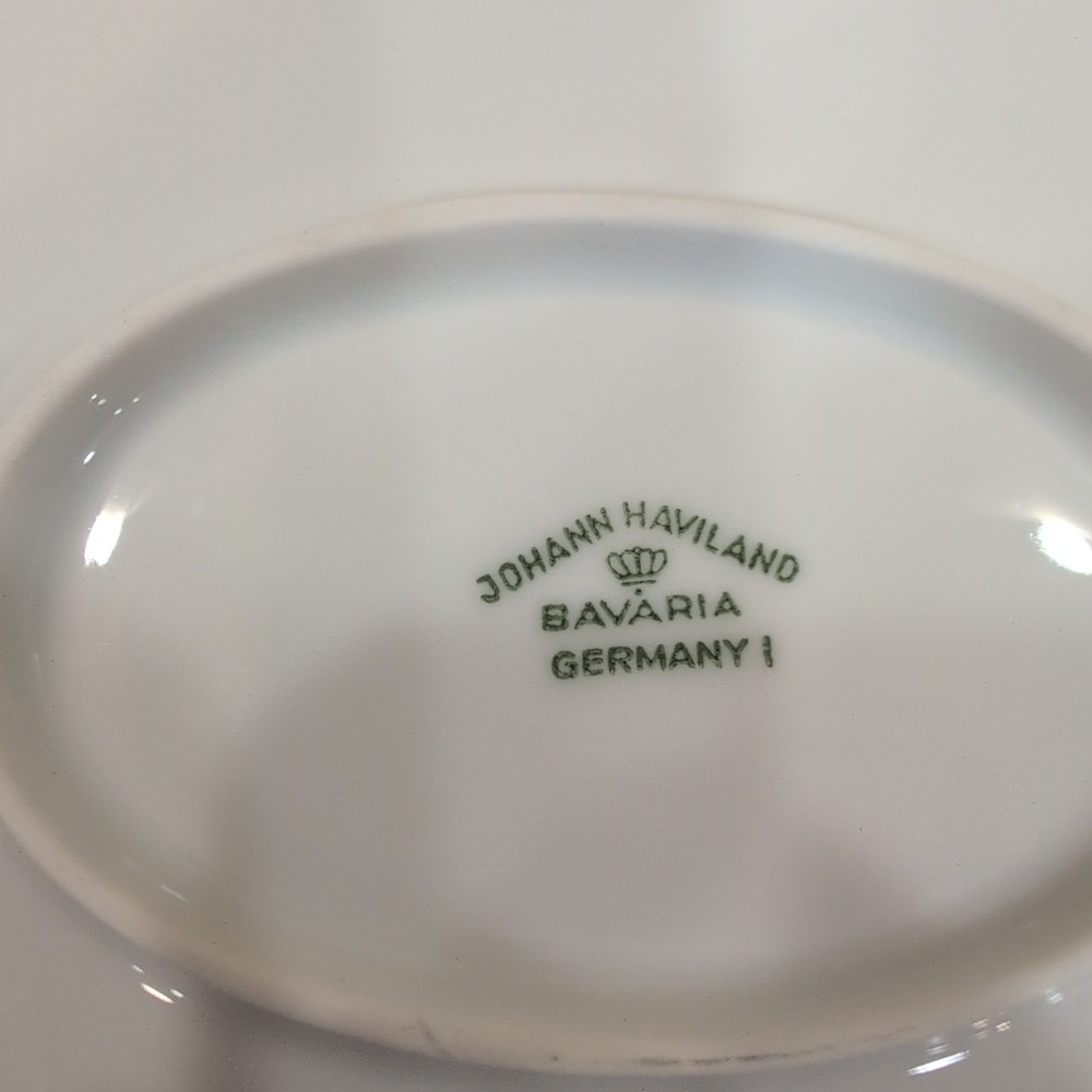 Johann Haviland Blue Garland Oval Platter and Small Bowl Set Bavaria Germany - Picture 6 of 7